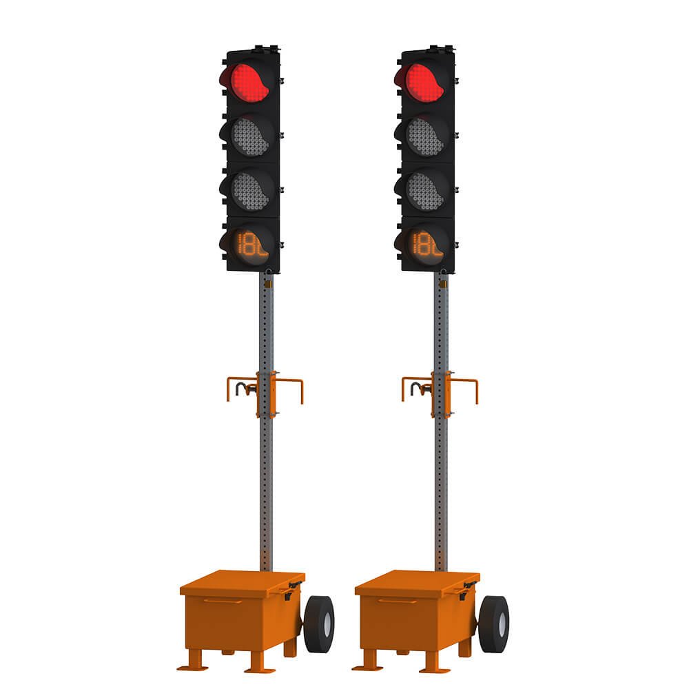 Trolley-Mounted Traffic Signals – 12 in. lights