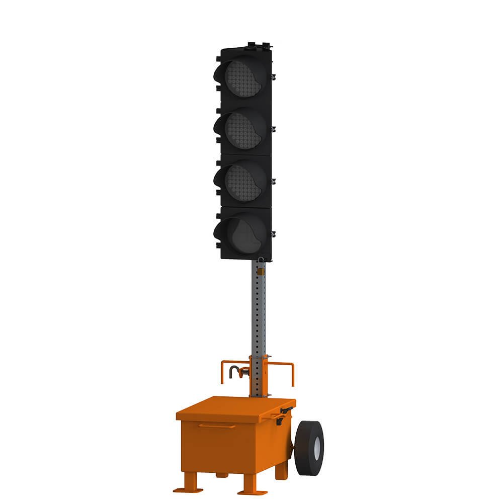 Trolley-Mounted Traffic Signals – 8 in. lights